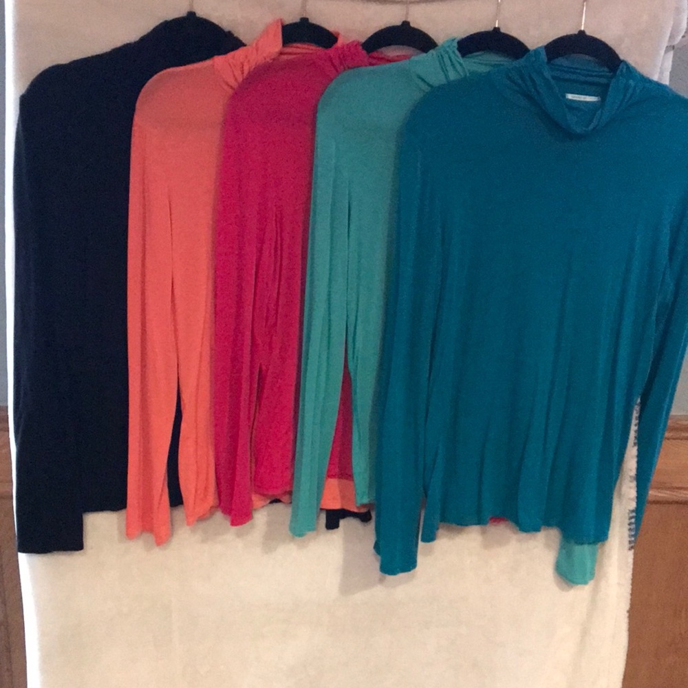 5 DOUBLJU Women’s Long Sleeve Cowl Neck Shirts - 3XL